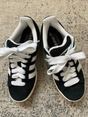 adidas Campus Black White Shoes US 6.5 FR 39.5 CHN 24.0